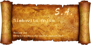 Simkovits Anita névjegykártya